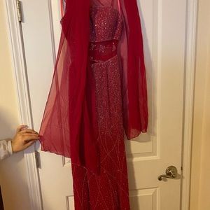 Fuchsia Full length sequins gown